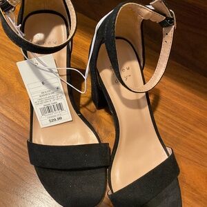 NWT black suede sandals